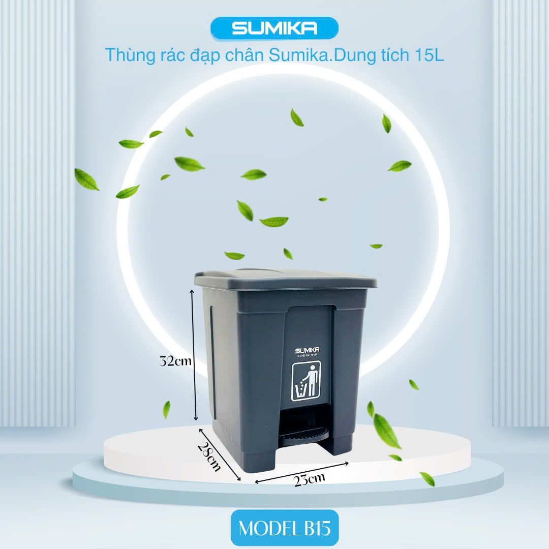 Thùng Rác Nhựa Đạp Chân SUMIKA B15