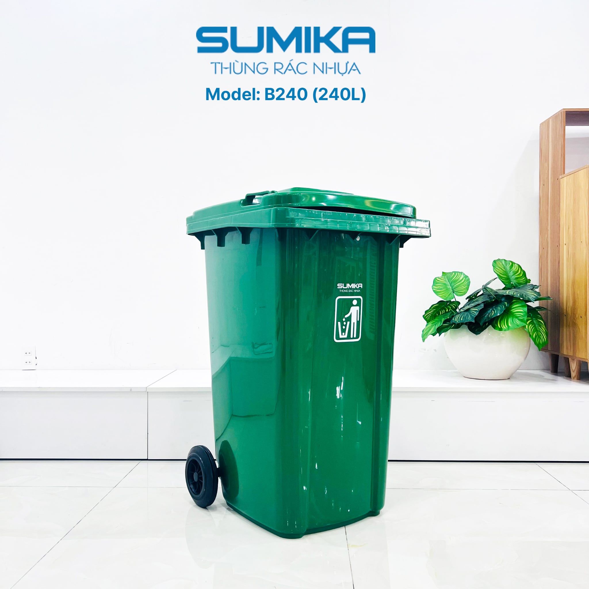 Thùng rác nhựa 240L lít. Model: B240