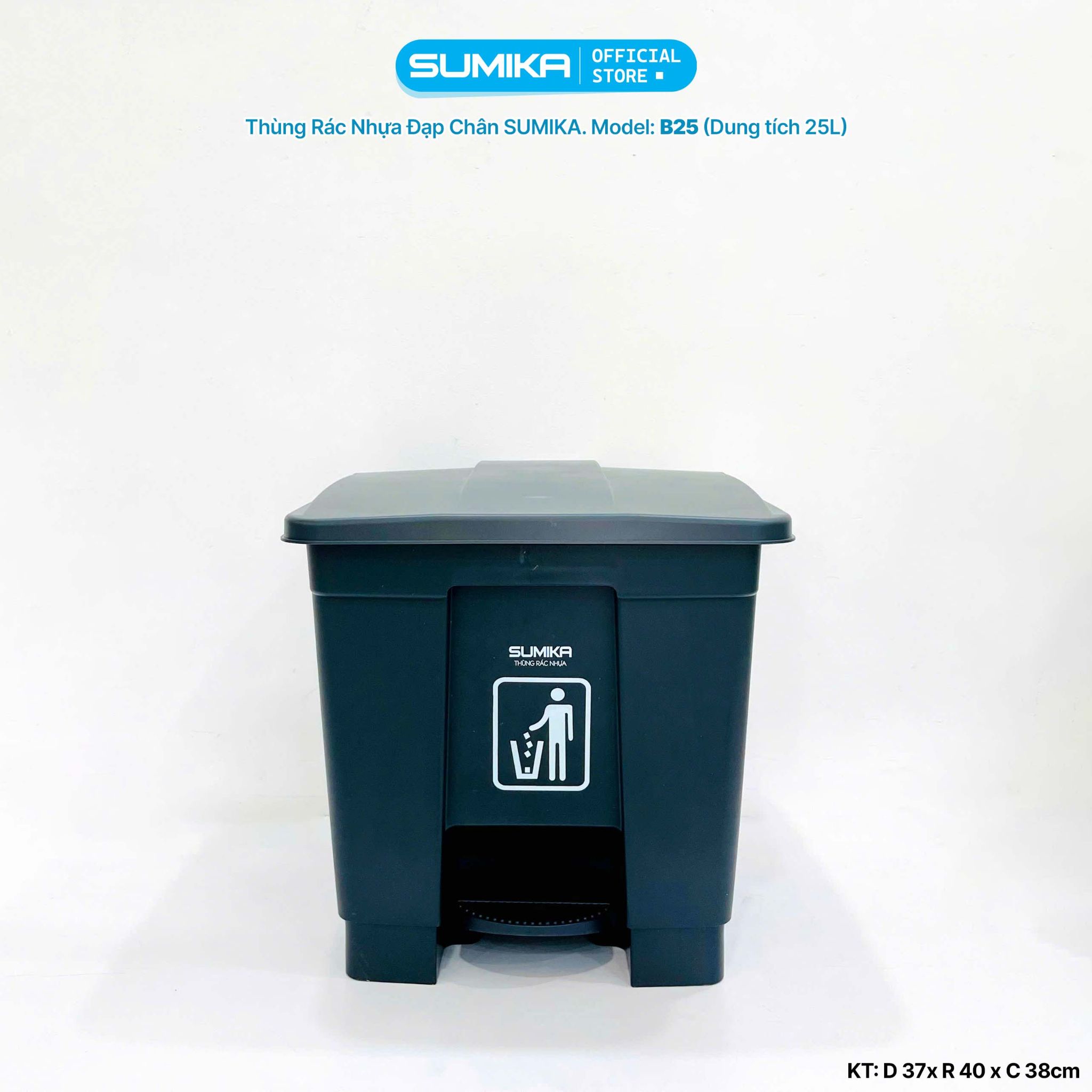 Thùng Rác Nhựa Đạp Chân SUMIKA B25