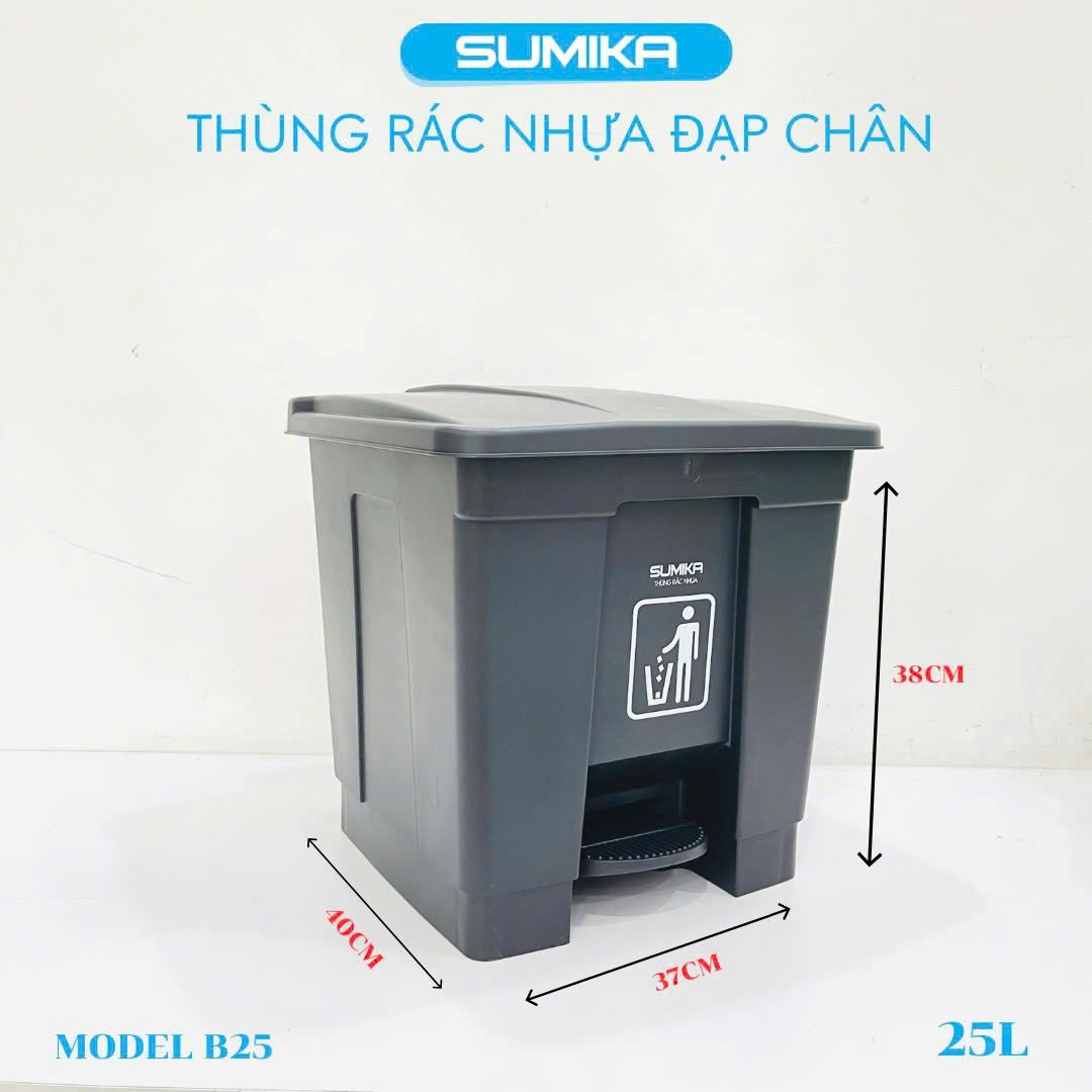Thùng Rác Nhựa Đạp Chân SUMIKA B25