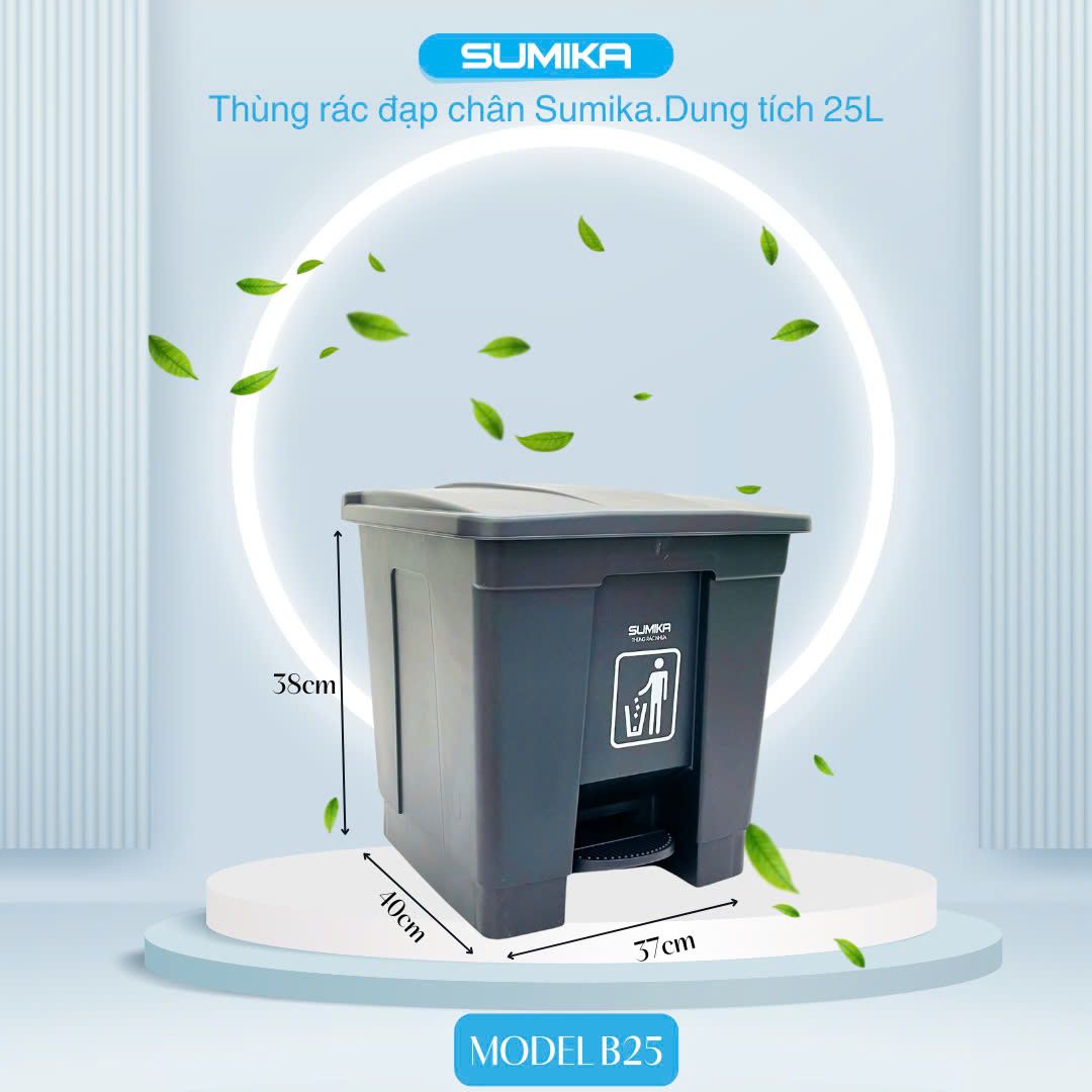 Thùng Rác Nhựa Đạp Chân SUMIKA B25