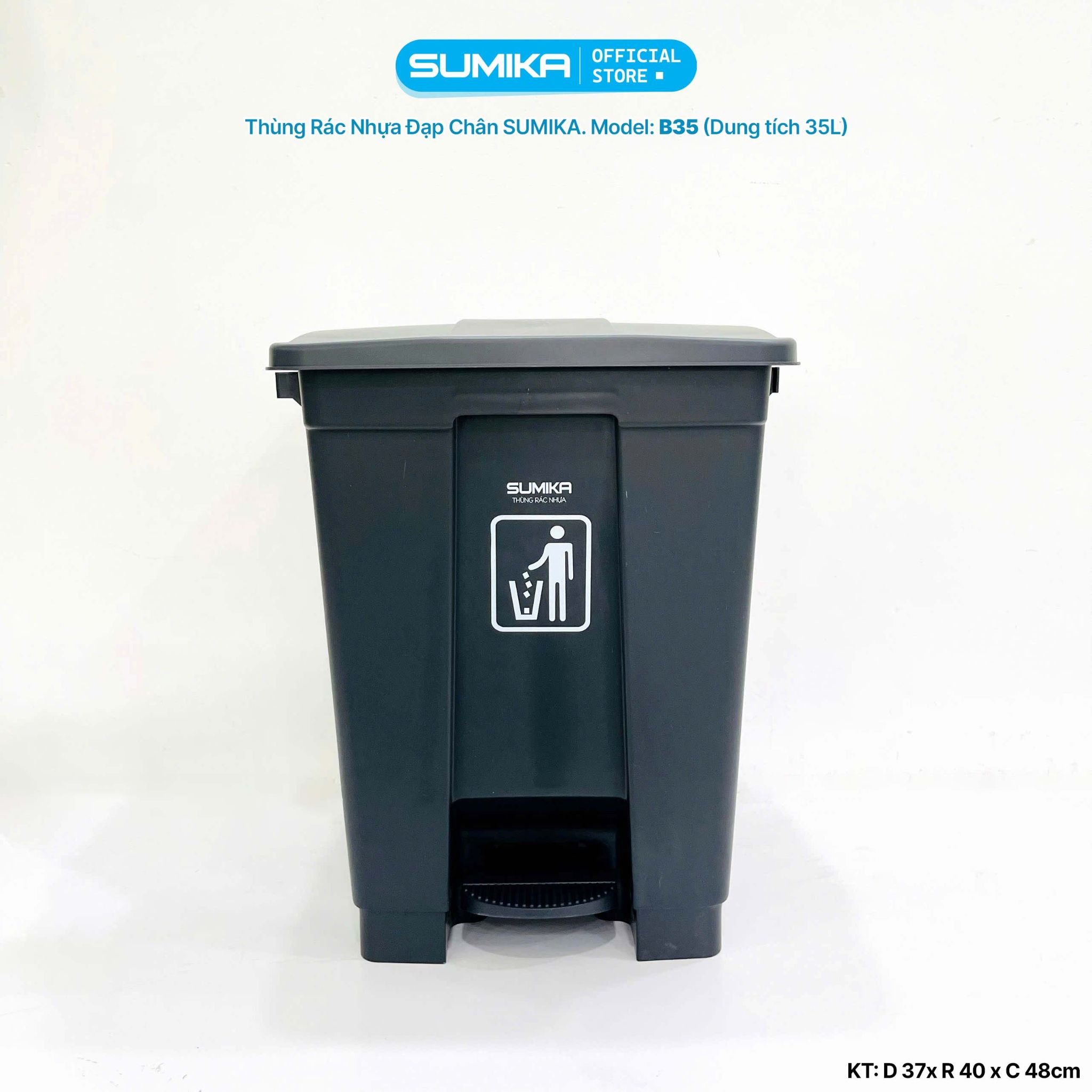 Thùng Rác Nhựa Đạp Chân SUMIKA B35