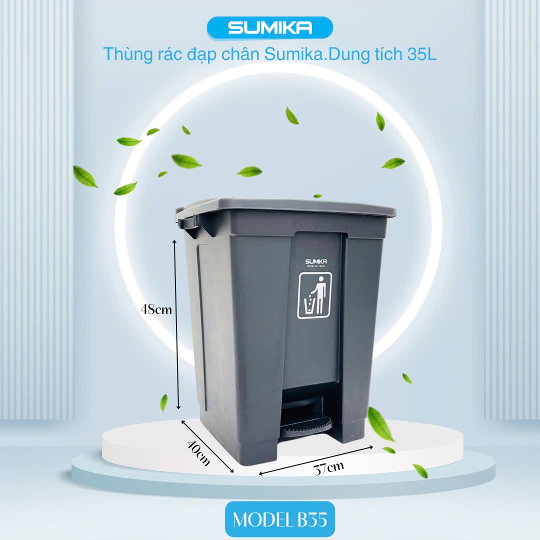 Thùng Rác Nhựa Đạp Chân SUMIKA B35