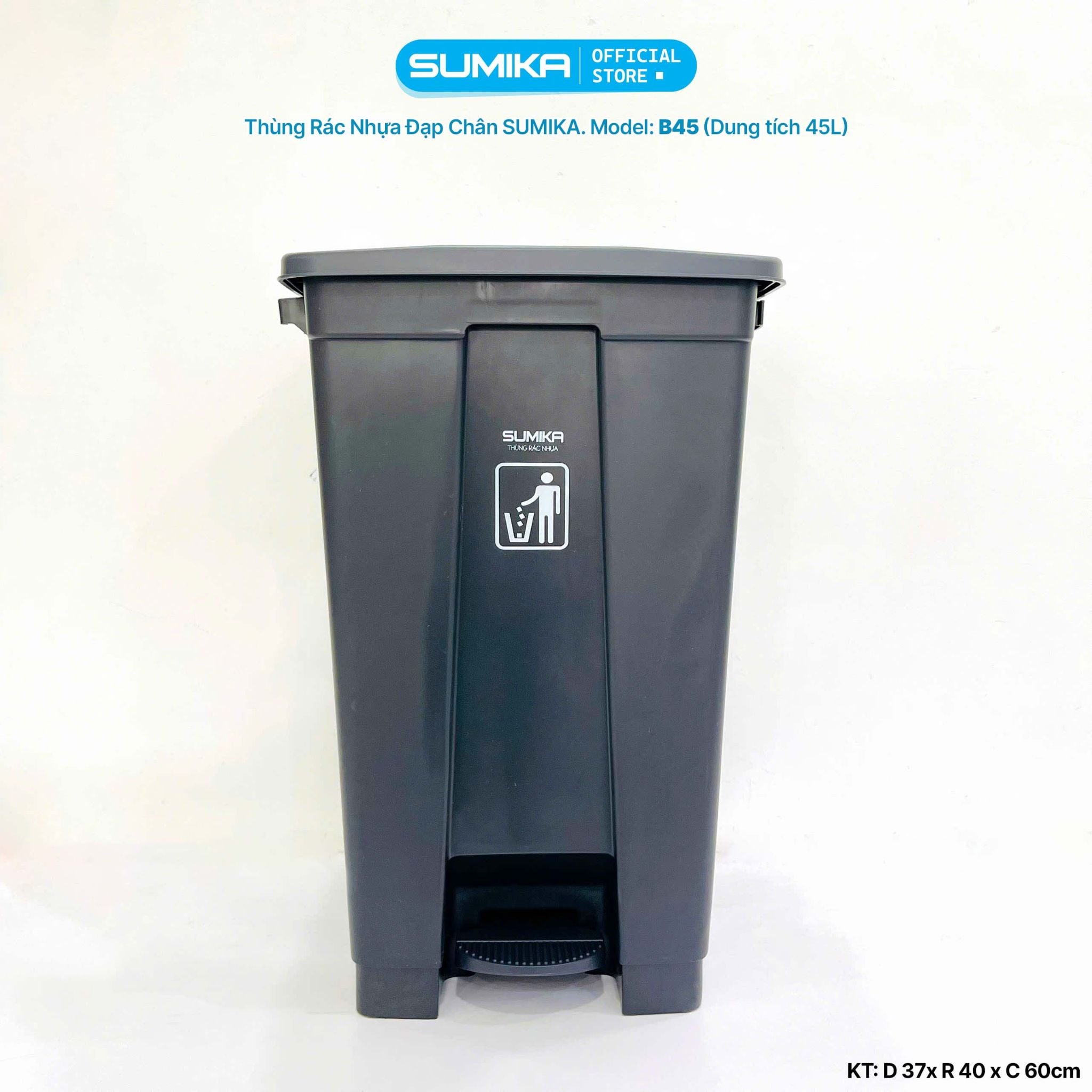 Thùng Rác Nhựa Đạp Chân SUMIKA B45