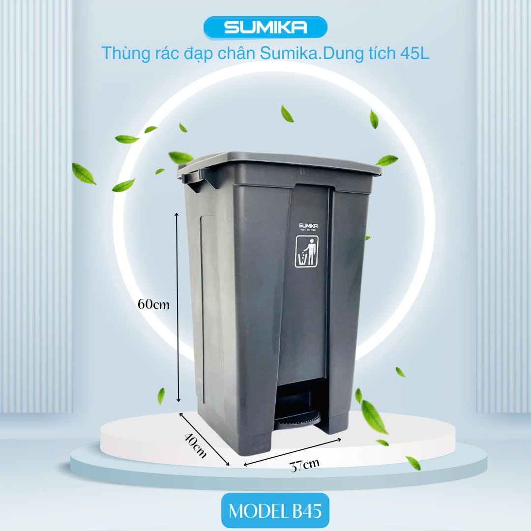 Thùng Rác Nhựa Đạp Chân SUMIKA B45