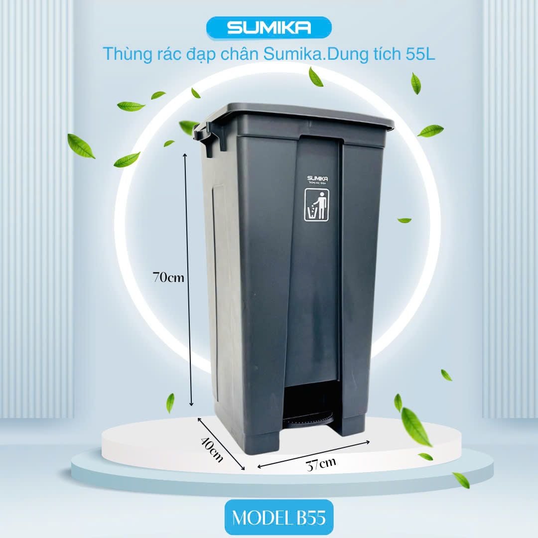 Thùng Rác Nhựa Đạp Chân SUMIKA B55