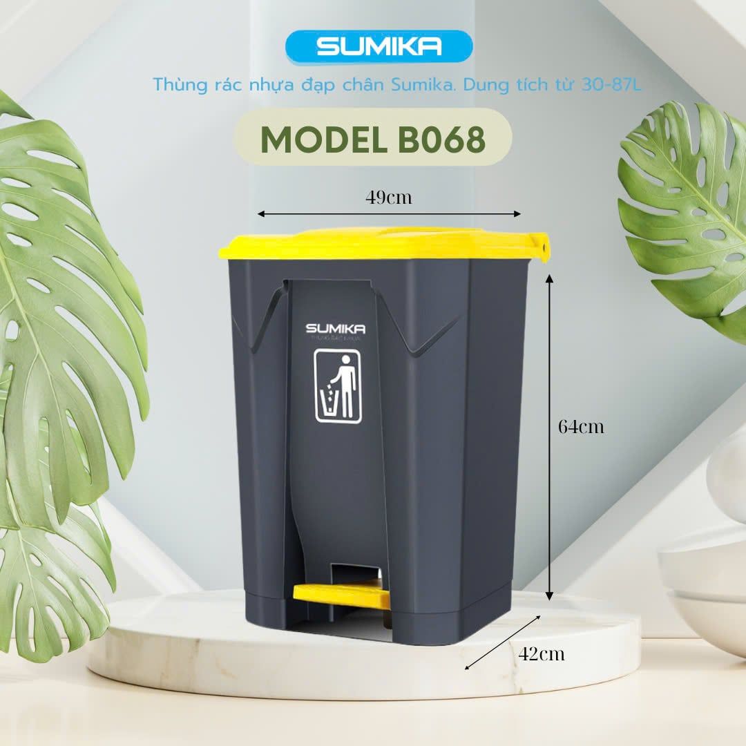 Thùng Rác Nhựa Đạp Chân SUMIKA B068