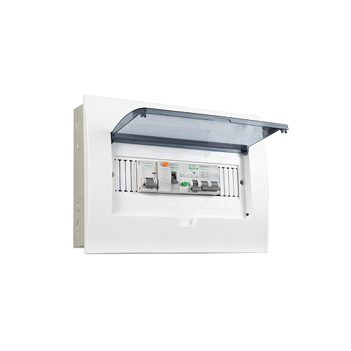 Tủ điện nhựa âm tường Sino E4FC8/12LA 8-12 module lắp MCB, RCCB