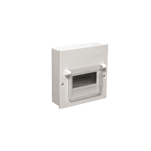Tủ điện vỏ kim loại Sino EM6PL lắp âm tường 6 module