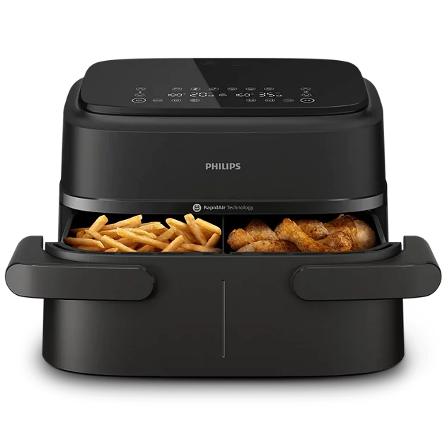 Nồi chiên không dầu hai ngăn Philips NA150/00 7.1L, công suất 2450W, đồng bộ thời gian