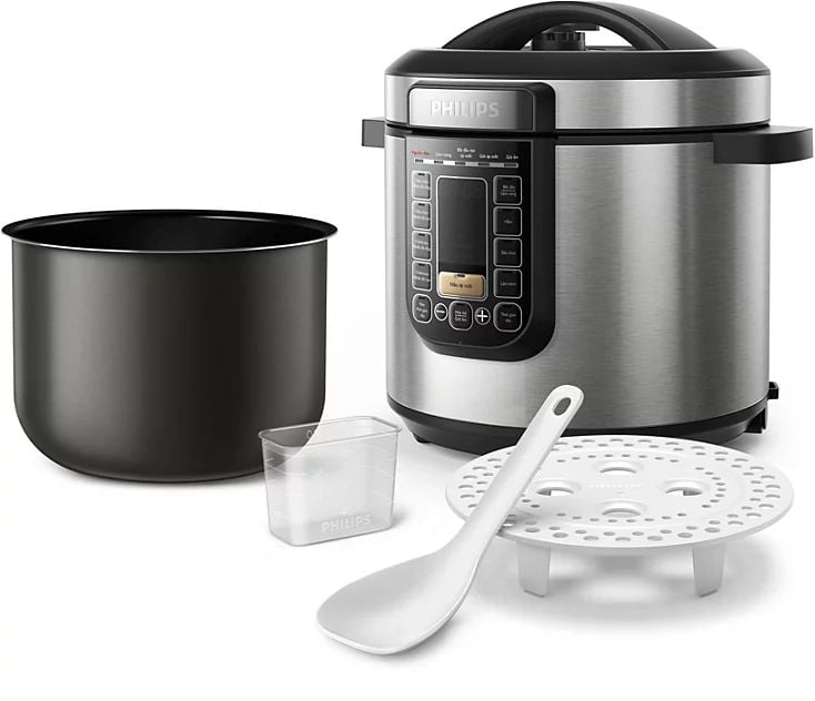 Nồi áp suất điện đa năng Philips HD2237/66 6L, công suất 1415W, 15 chế độ nấu