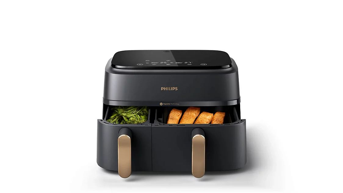 Nồi chiên không dầu hai ngăn Philips NA352/00 tổng 9L, công suất 2750W