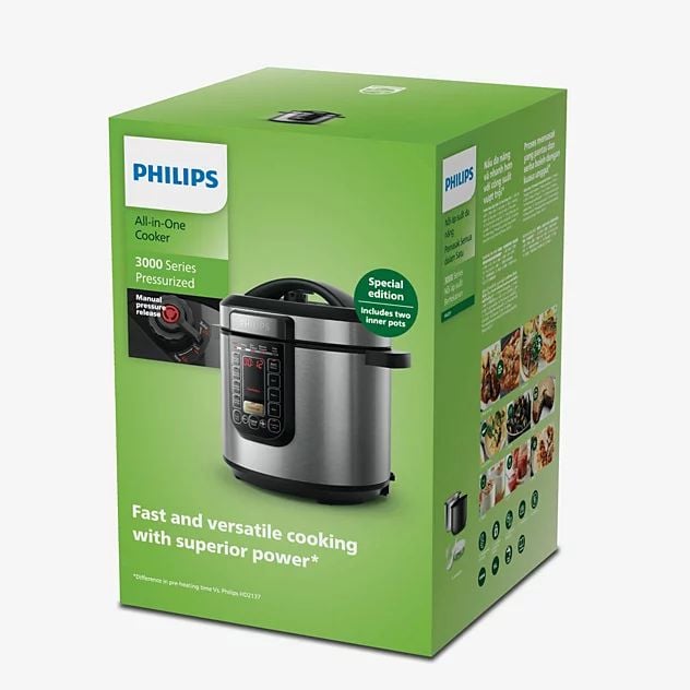 Nồi áp suất điện đa năng Philips HD2237/66 6L, công suất 1415W, 15 chế độ nấu