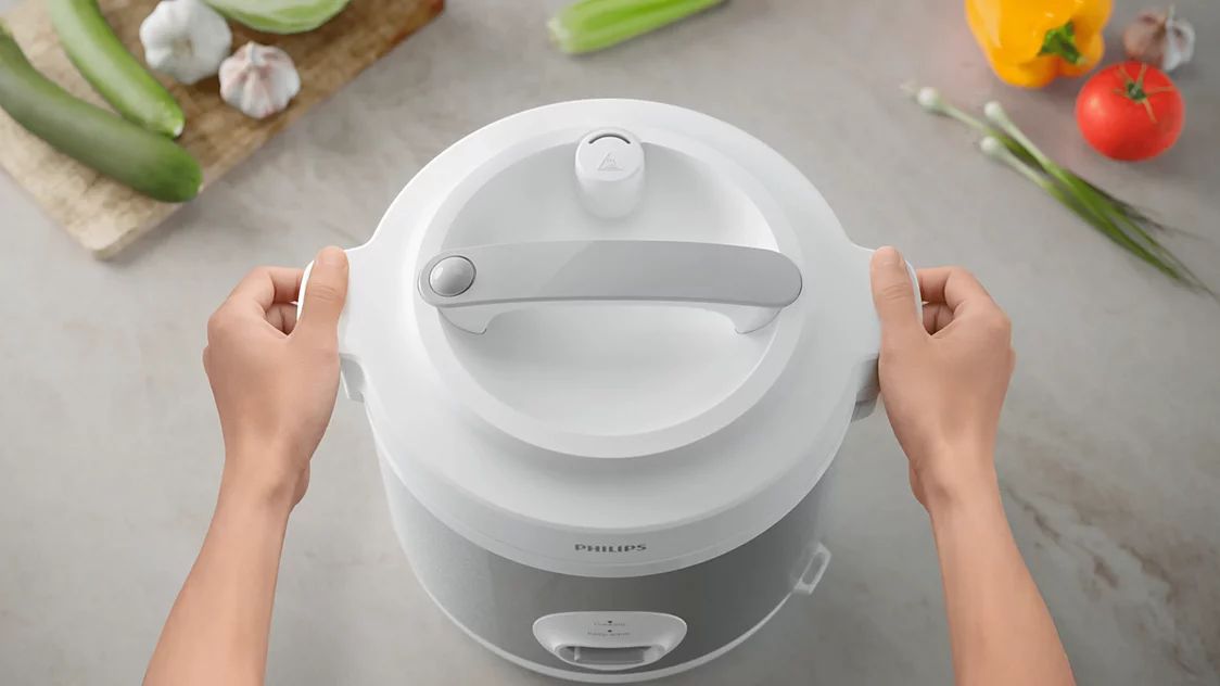 Nồi cơm nắp gài Philips HD3008/30 1.8L, công suất 775W, giữ ấm 48 giờ