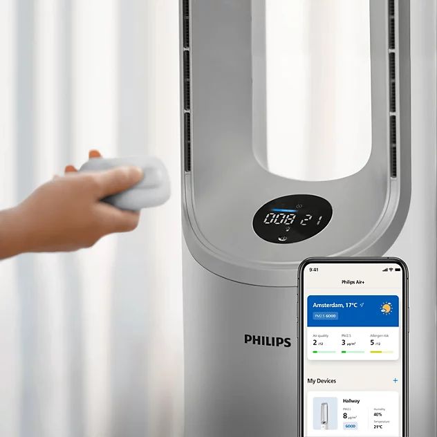 Máy lọc không khí kiêm quạt Philips AMF765/30 tốc độ lọc 270 m³/h