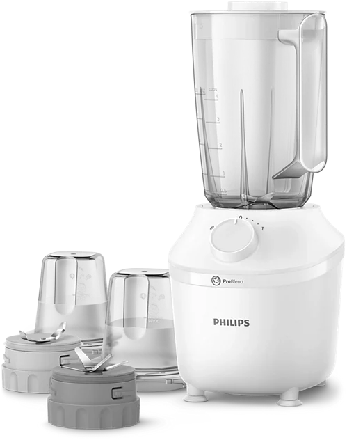 Máy xay sinh tố Philips HR2041/30 450W, bộ 3 cối gồm 1 cối lớn 1L và 2 cối nhỏ 0.2L