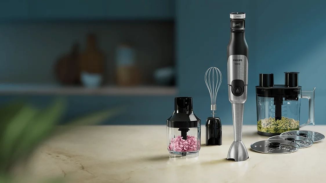Máy xay cầm tay Philips HR2531/00 1200W, công nghệ ProMix, 2 cối xay và 1 cốc xay
