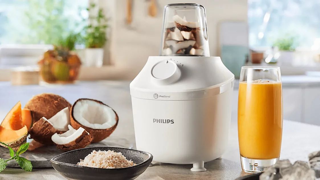 Máy xay sinh tố Philips HR2041/30 450W, bộ 3 cối gồm 1 cối lớn 1L và 2 cối nhỏ 0.2L