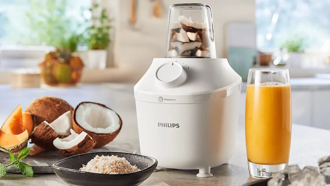Máy xay sinh tố Philips HR2041/10 450W, công nghệ ProBlend, 2 cối nhựa kháng vỡ