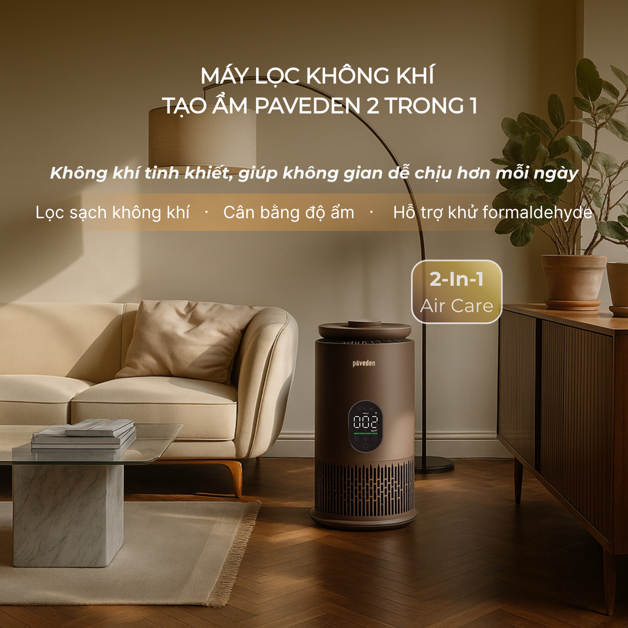 Máy lọc không khí tạo ẩm Paveden PAP-HF316T