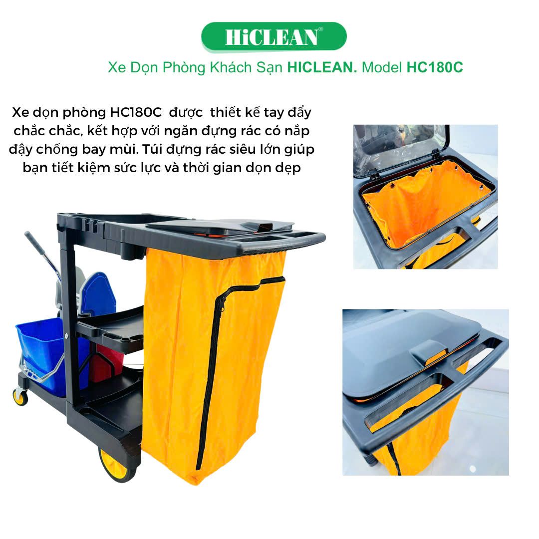 Xe đẩy làm vệ sinh phòng Hiclean. Model: HC180C