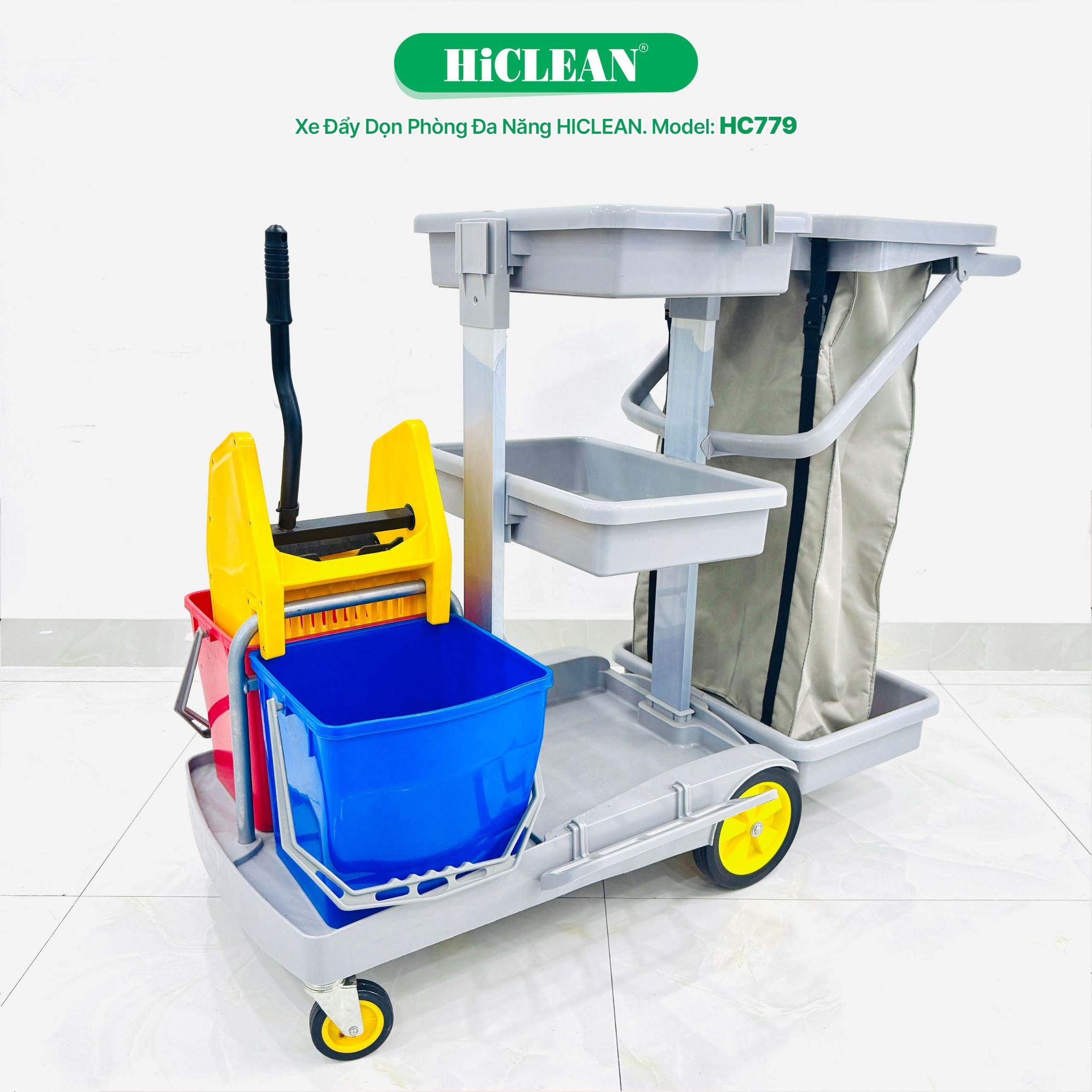 Xe đẩy dọn vệ sinh Hiclean. Model: HC779