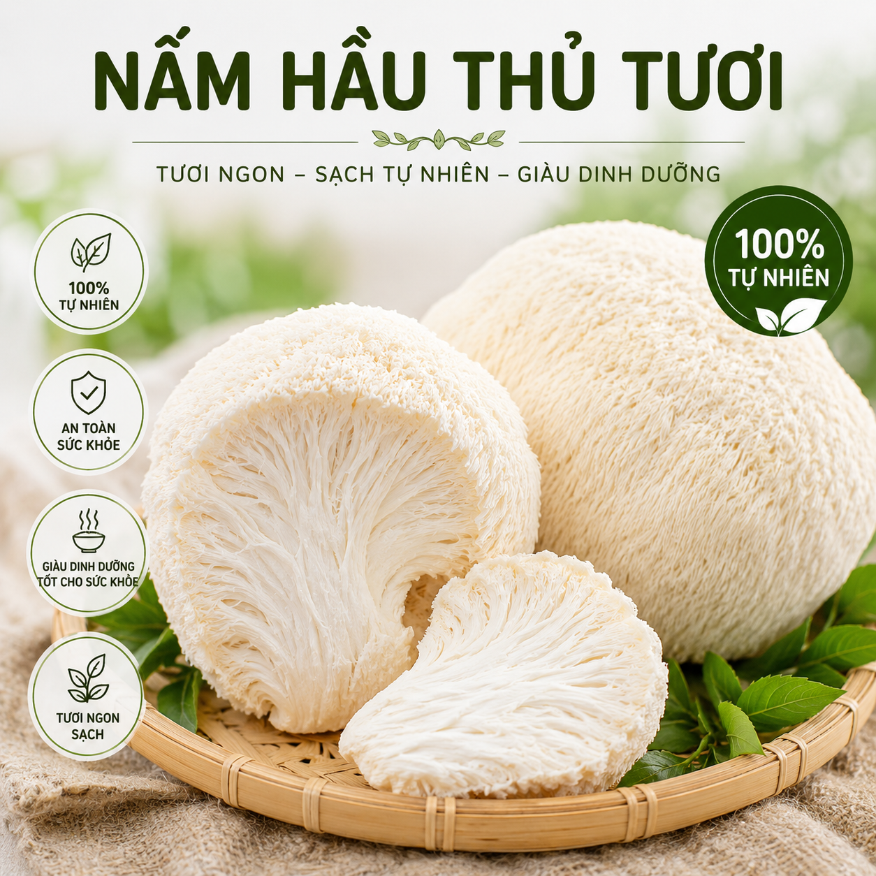 Nấm Hầu Thủ (Nấm đầu khỉ) - Đông lạnh - LH:0915179900