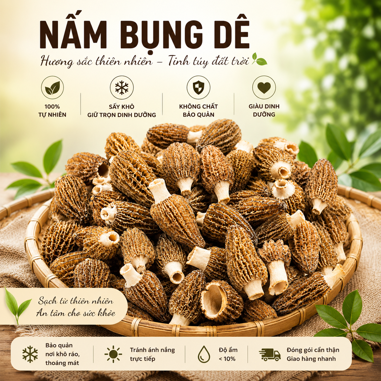 Nấm bụng dê (Morel Mushrooms) - Đông lạnh - LH:0915179900