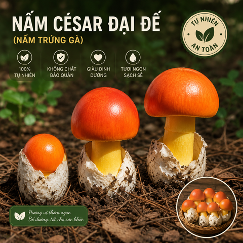  Nấm César đại đế (Nấm trứng gà) - Đông lạnh - LH:0915179900 