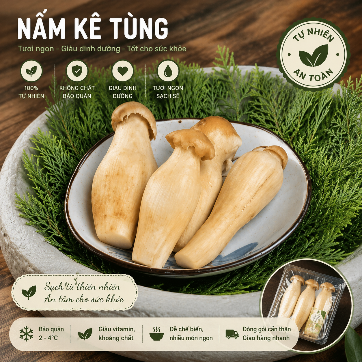 Nấm kê tùng - Đông lạnh - LH:0915179900