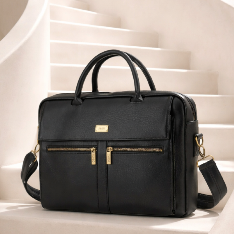 Túi xách công sở nam nữ đựng laptop 15 inch IDIGO MB2 - 6010, túi đựng tài liệu A4 ngăn kéo trước thanh lịch