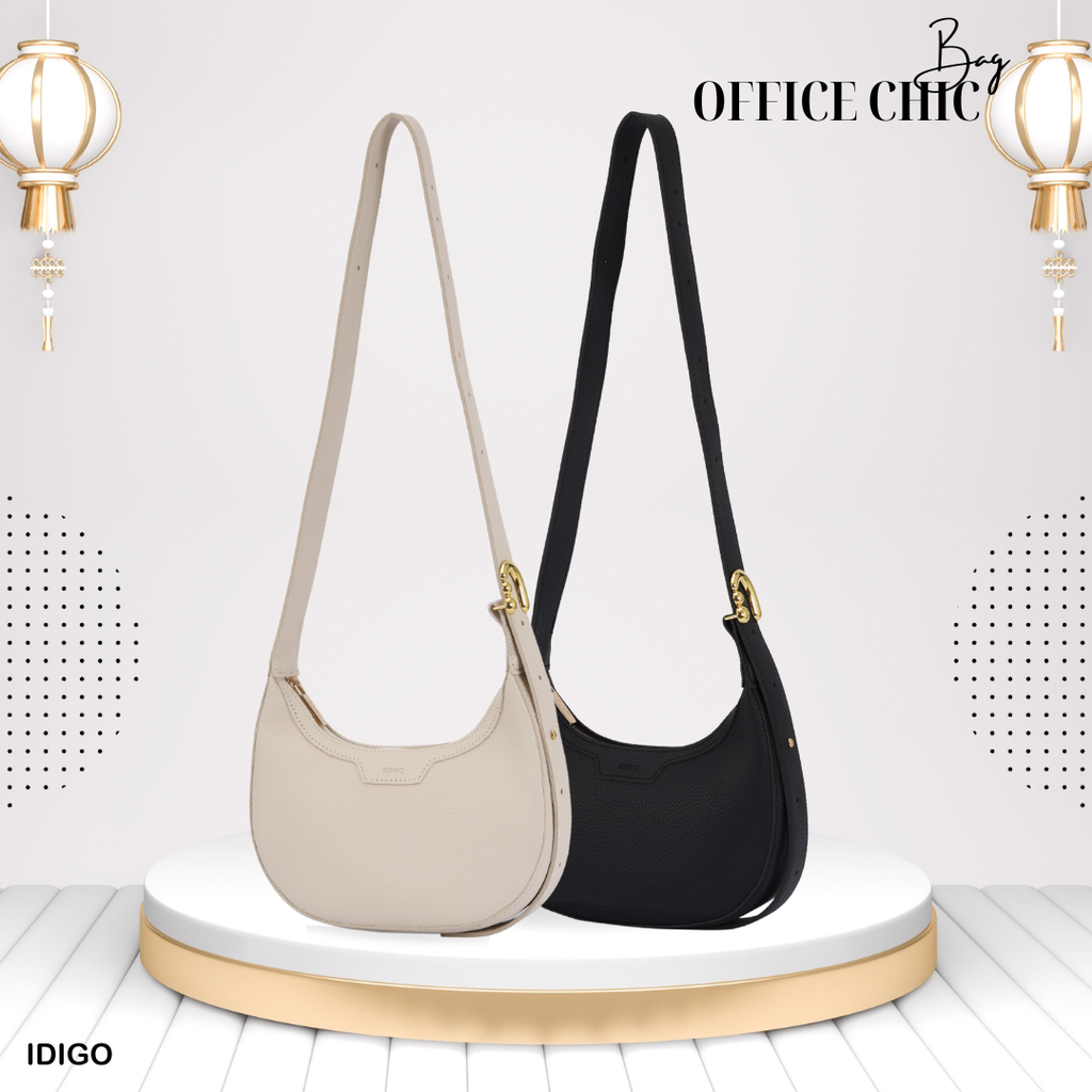 Túi đeo chéo nữ đi chơi phom hình bán nguyệt, túi xách nữ sang chảnh IDIGO FB2 - 3400