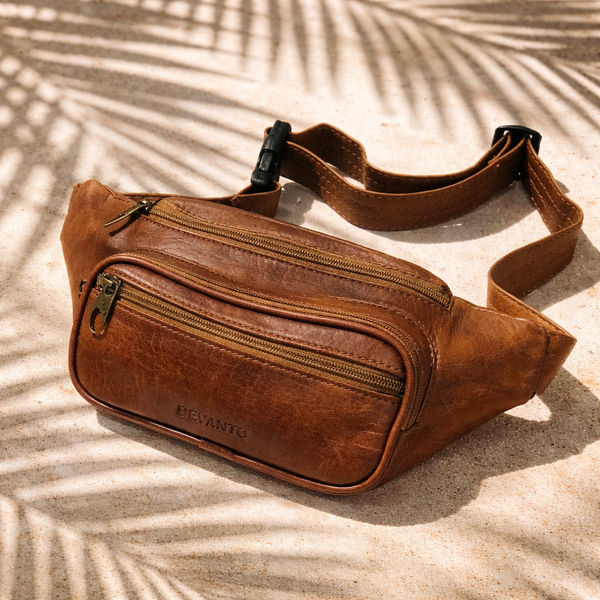  Túi đeo chéo trước ngực nam DEVANTO AUB2-1204D, túi bao tử da nhiều ngăn thời trang 