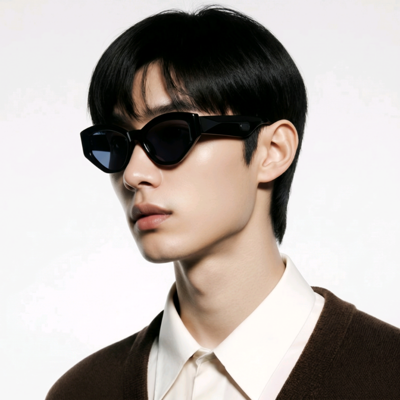 Mắt kính mát nam nữ chống nắng UV400 JALIVER YOUNG 5682, kính râm thời trang unisex gọng mắt mèo bản to cá tính