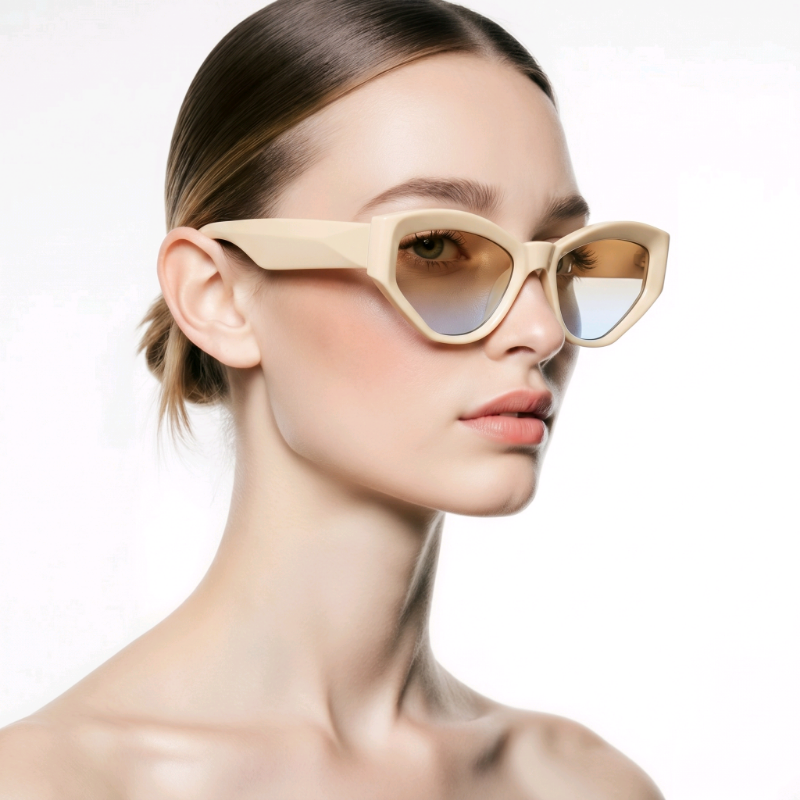Mắt kính mát nam nữ chống nắng UV400 JALIVER YOUNG 5682, kính râm thời trang unisex gọng mắt mèo bản to cá tính