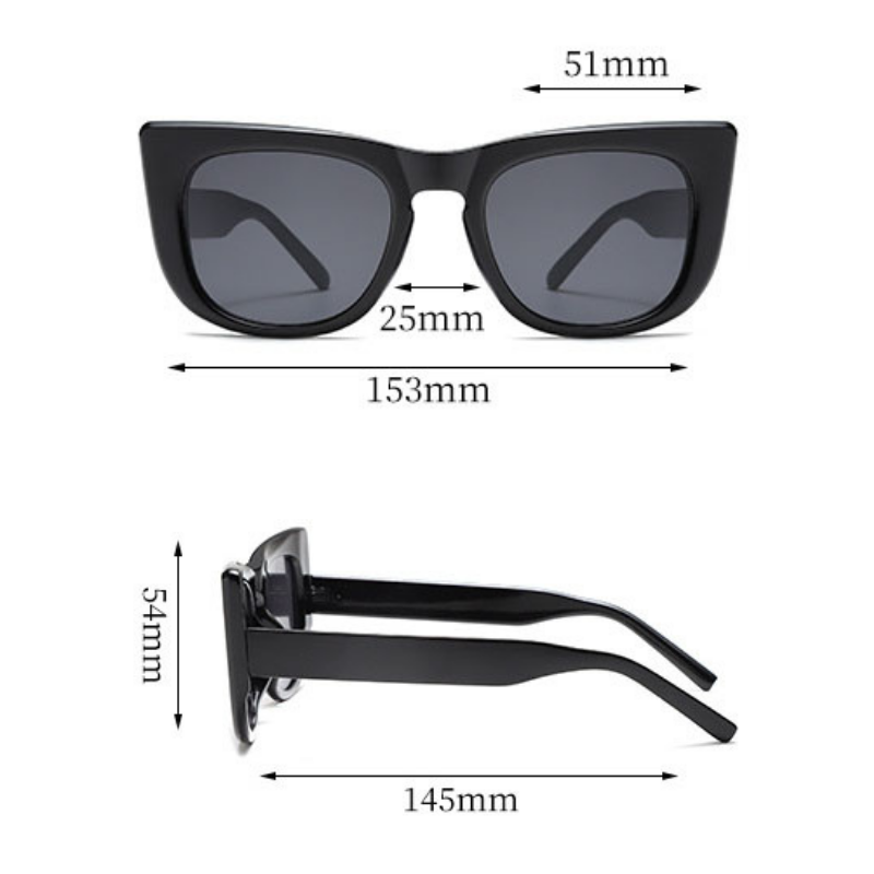 Mắt kính mát nữ gọng vuông bản dày cá tính JALIVER YOUNG P-25678YA, kính râm nữ chống nắng UV 400