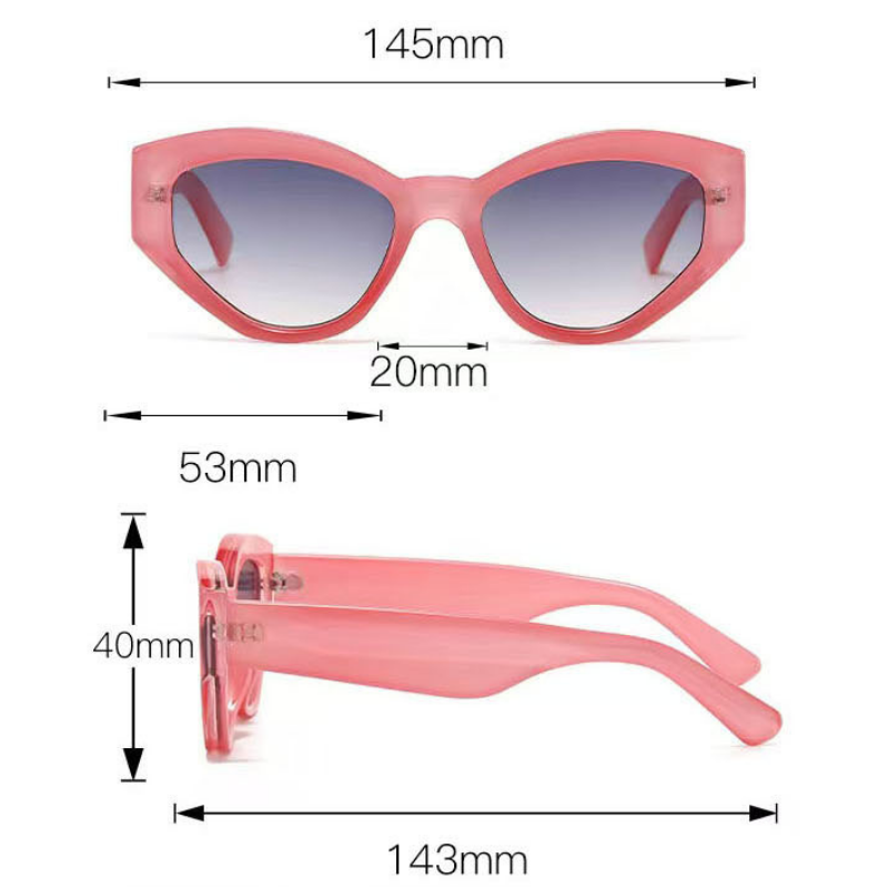 Mắt kính mát nam nữ chống nắng UV400 JALIVER YOUNG 5682, kính râm thời trang unisex gọng mắt mèo bản to cá tính