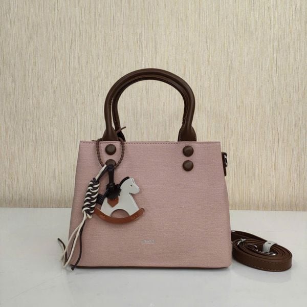  Túi xách nữ công sở phối charm hình chú ngựa thanh lịch IDIGO FB2 - 6037, túi đeo chéo thời trang sang chảnh 