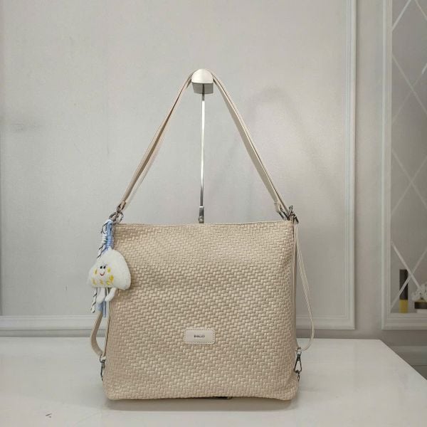  Túi xách nữ đựng tài liệu A4 IDIGO FB2 - 4331, balo da nữ công sở phom mềm phối charm bông ngộ nghĩnh 