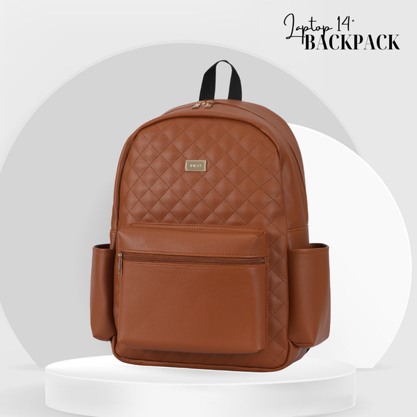  Ba lô công sở thời trang nữ IDIGO UBP2 – 6035 , Balo da nữ họa tiết chần trám thanh lịch đựng laptop 14 inch 