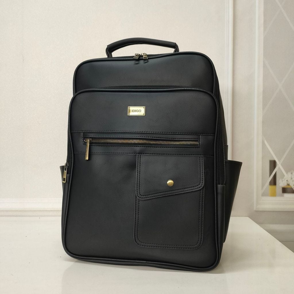 Ba lô công sở thời trang nam nữ thiết kế ngăn túi hộp phía trước hiện đại, balo da laptop 15.6 inch UBP2 - 6036