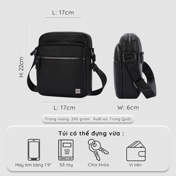  Túi đeo chéo nam da thật cao cấp, túi da công sở nam nhiều ngăn tiện lợi MB1 - 5064 