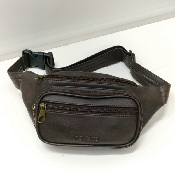  Túi đeo chéo thời trang nam DEVANTO MB2 - 1204D, túi bao tử da nhiều ngăn tiện lợi 