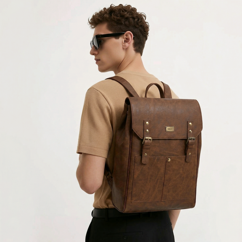 Balo đựng laptop 15.6 inch, ba lô công sở nam nữ nắp gập IDIGO UBP2 - 6031