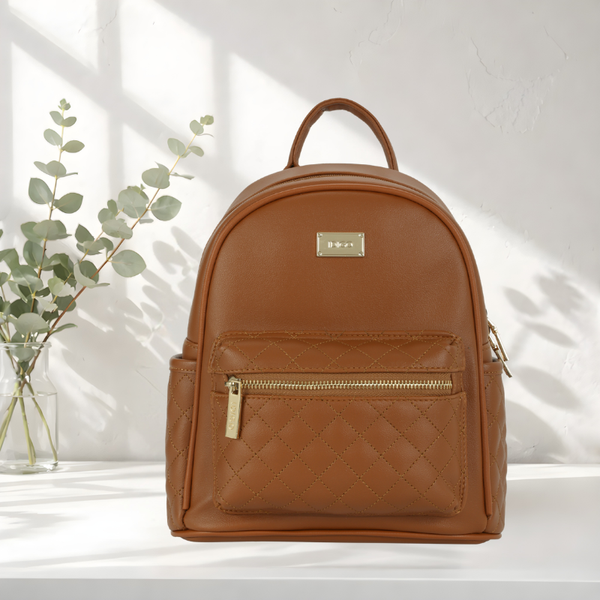  Balo da nữ đi chơi, ba lô công sở họa tiết chần trám ngăn trước IDIGO FBP2 - 4322 