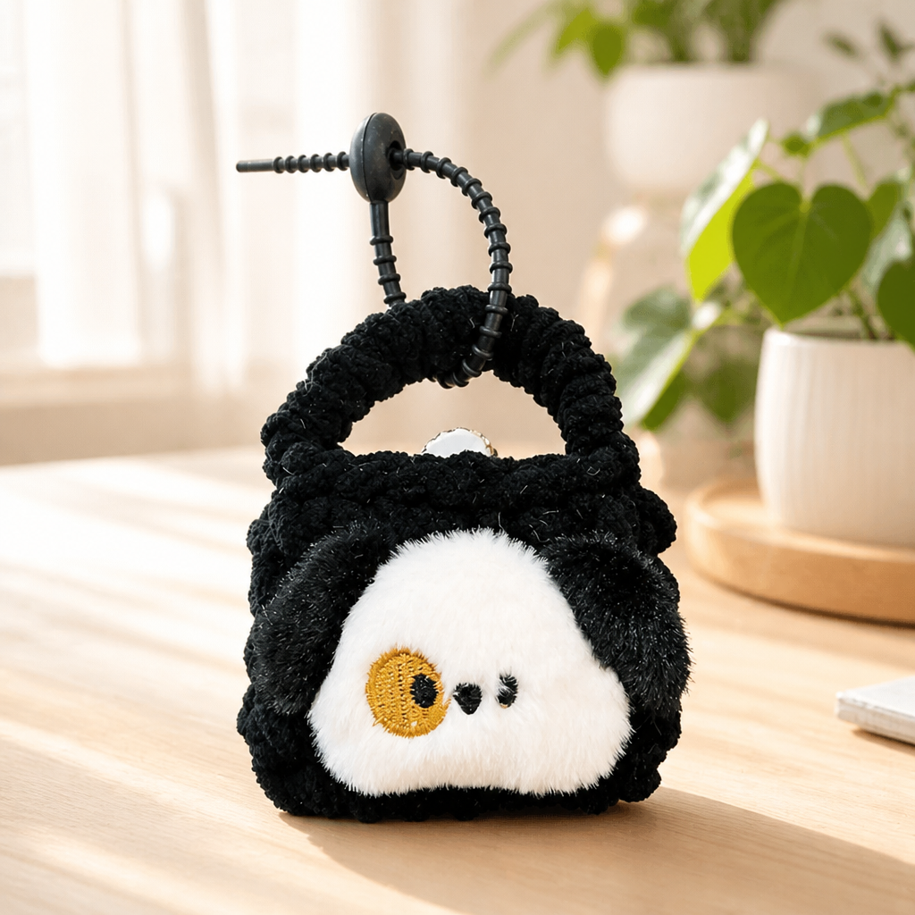 Charm len treo túi xách dễ thương IDIGO FA5-2009, phụ kiện trang trí bằng len đựng airpods