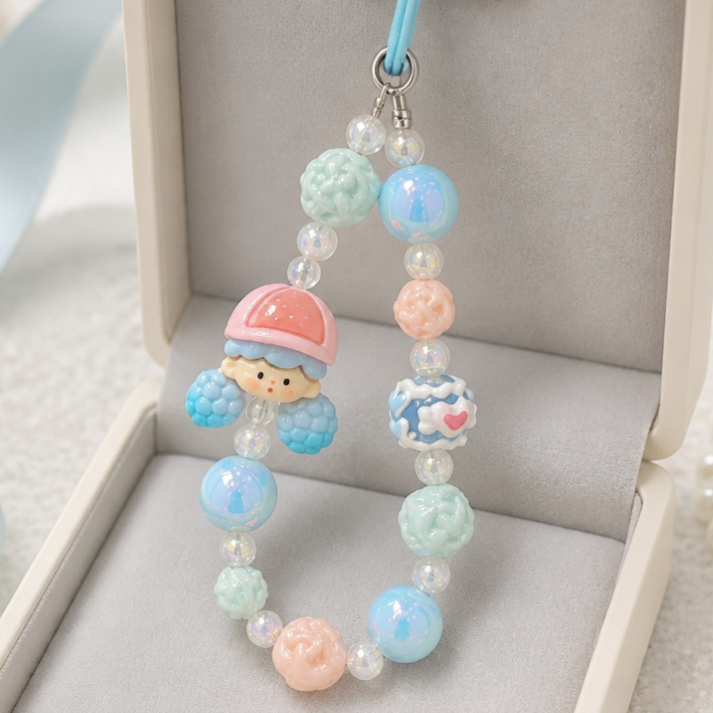 Charm hạt chuỗi điện thoại thời trang dễ thương IDIGO FA4 - 4019, móc khoá trang trí và phụ kiện túi nhiều màu