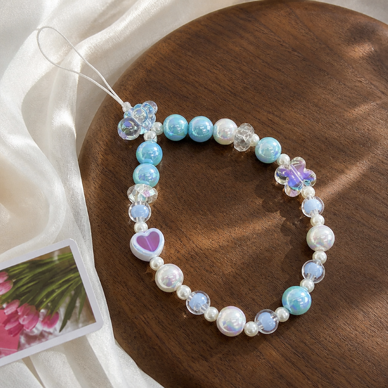 Charm hạt chuỗi treo điện thoại IDIGO FA4 - 4010, phụ kiện túi và dây đeo trang trí nhiều màu