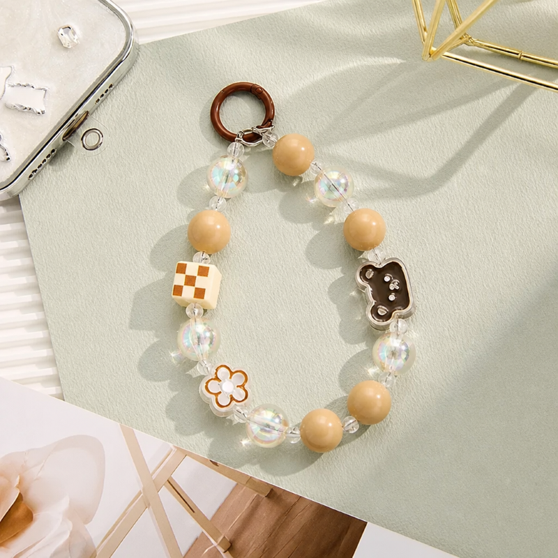 Charm hạt chuỗi treo điện thoại IDIGO FA4 - 4010, phụ kiện túi và dây đeo trang trí nhiều màu