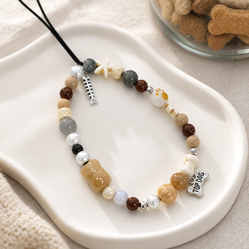 Charm hạt chuỗi điện thoại thời trang IDIGO FA4 - 4013, dây đeo điện thoại chống thất lạc